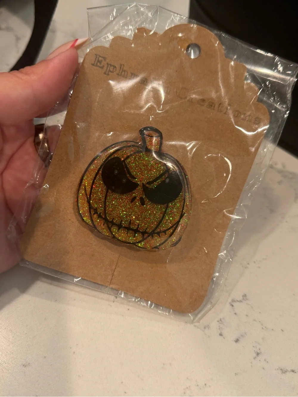 Disney Glitter Jack-O'-Lantern Jack Skellington Phone Charm